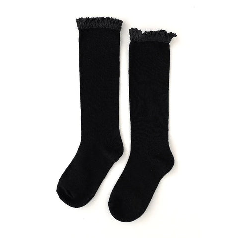 RTS Black lace top socks  6-18 months