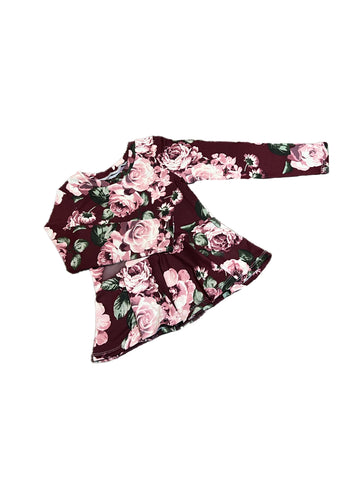 RTS 3t burgundy floral peplum